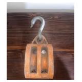 19th C. Large Double Block & Tackle Pulley