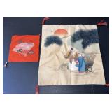 Pair of Japanese Silk Brocade Ceremonial Cloths