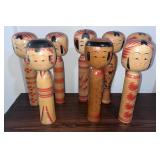 Vintage Japanese Wooden Kokeshi Dolls - 8