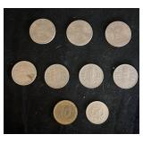 C 1970 Assorted Taiwan & S. Korea Coins (9)