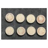 C 1901-11 Liberty Nickels w/ CENTS (8)