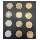 C 1901-12 Liberty Nickels w/ CENTS (12)
