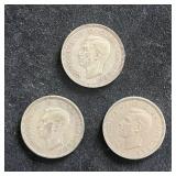 1942,43 & 51 United Kingdom 1 Shilling (3)