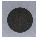C 1863 Denmark 1 Skilling Rigsmont