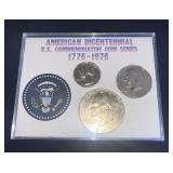 1776-1976 US Bicentennial Coin Set (3) 24K Plated