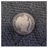 C 1911 US Barber Dime Coin