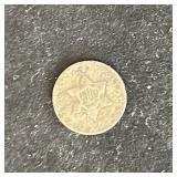 C 1853 US Three Cent Silver w/ Small Star Coin