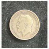 C 1916 United Kingdom 1/2 Crown Coin