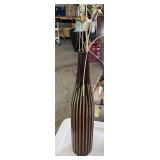 Vintage Striped Ceramic Vase