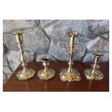 Collection of Baldwin Solid Brass Candlesticks - 4