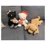 Gund Stuffed Dog & Stuffed Cat & Bear