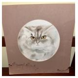 20th C. C. Bealoph Signed Pastel of Cat, Unframed
