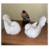 Vintage A. Santino Alabaster Doves & Resin Bird