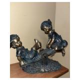 Vintage Toscano Resin Boy & Girl on Teeter Totter