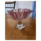 Vintage Mikasa Pink Ruffled Candy Dish