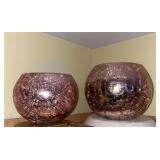 Pair of Crackled Mercury Glass Bowls
