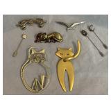 Collection of Vintage Designer Stick Pins & Cats
