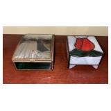 Pair of Enesco Glass Music Boxes