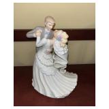 Vintage Porcelain Wedding Couple Music Box