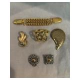 Vintage Collection of Scarf Rings & Sweater Clip