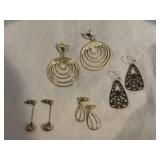 Vintage Collection of Gold Tone Earrings - 4
