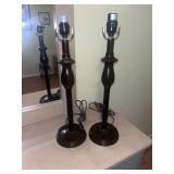 Vintage Pair of Bronzed Metal Table Lamps