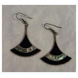Mexican Alpaca & MOP Enamel Earrings