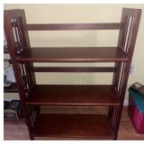 Vintage Walnut Folding Bookshelf