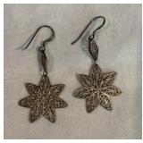 Sterling Silver Filigree Flower Earrings