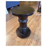 Vintage Brutalist Stained Wood Side Table