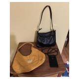 Nine West Leather Hand & Beaded Phone Case Carrier