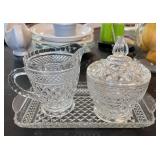 Vintage Anchor Hocking Glass Cream & Sugar