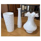Vintage Fenton Silvercrest Milk Glass Vase