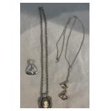 Vintage Monet, Avon & Cameo Pendant Necklace