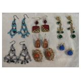 Collection of Glass Beaded & Faux Stone Earrings