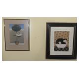 Pair of Warren Kimble Cat Prints