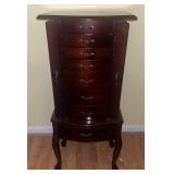 Vintage Jewelry Armoire 8-Drawer w/ Mirror