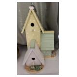 Vintage Multi-Level Painted Wood Birdhouse