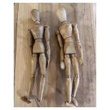 Pair of Wooden Artists Mannequins