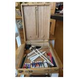 Wooden Table Box Easel w/ Paints & Supplies