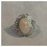 Sterling Silver Rose Quartz Cabachon Ring