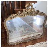 19th C. Rococo Gilded Wood Ornate Wall Mirror