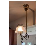 C. 1890 Victorian Brass Gasoliers Pendant Light