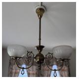 C. 1890 Victorian Brass Gasoliers Pendant Light