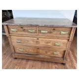 C. 1890 American Eastlake Burl Walnut Commode