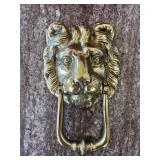 Vintage Large Brass Lion's Head Door Knocker