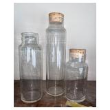 Vintage Glass Bottles w/ Corks- 3