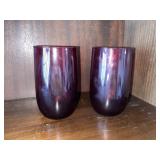 Vintage Pair of Anchor Hocking Royal Ruby Glasses