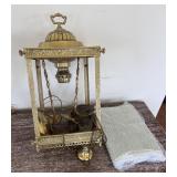 C.1890 Victorian Arts & Crafts Brass Hall Lantern