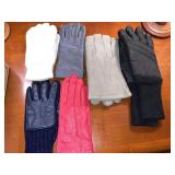 Vintage Ladies Assorted  Winter Leather Gloves - 6